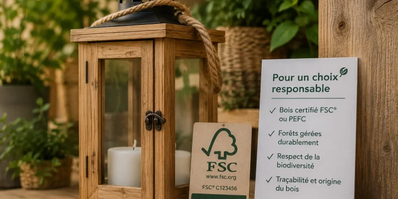 Lanterne en bois essence forêts durables